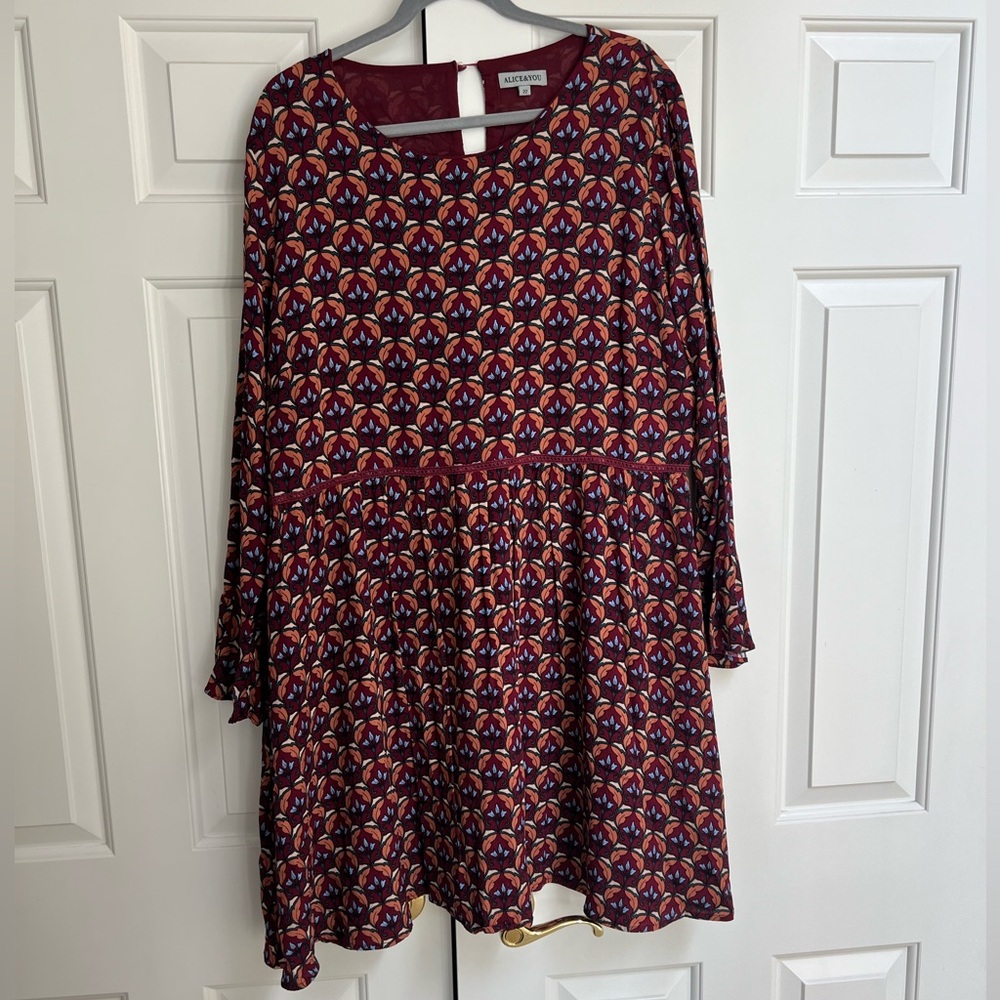 Alice & You Floral Maroon Dress